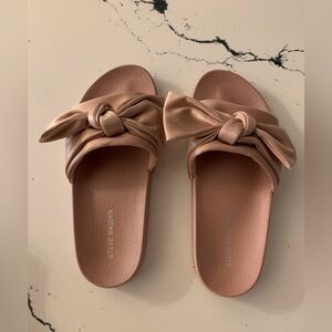 Steve Madden Silky Pink Satin Bow Sandals NWOT